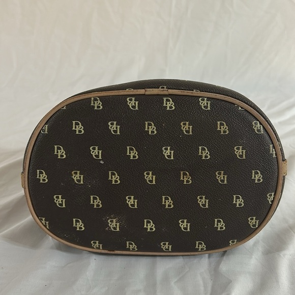 Dooney & Bourke | Monogram Logo Mini Hobo Bucket Bag Purse Leather Vinyl - Picture 7 of 13